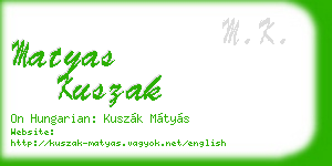 matyas kuszak business card