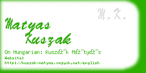 matyas kuszak business card